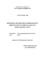 Bồi dưỡng cho sinh viên sư phạm năng lực thiết kế công cụ đánh giá năng lực trong dạy học vật lí