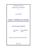 Nghiên cứu tình hình sử dụng nhãn hiệu hàng hoá rau an toàn trên địa bàn hà nội 