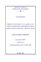 Nghiên cứu sự chuyển đổi cơ cấu lao động và thu nhập của lao động trong làng nghề thủ công mỹ nghệ mây tre đan xã phú nghĩa 