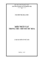 Kiểu nhân vật trong tiểu thuyết dư hoa