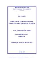 Nghiên cứu các đặc tính nông sinh học của một số tổ hợp lúa lai hai dòng tại đắk lắk