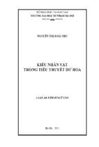 Kiểu nhân vật trong tiểu thuyết dư hoa