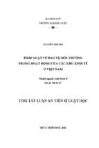 Pháp luật về bảo vệ môi trường trong hoạt động của các khu kinh tế ở việt nam tt