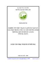 Nghiên cứu thực trạng và đề xuất một số giải pháp trong công tác bồi thường giải phóng mặt bằng trên địa bàn huyện bắc quang tỉnh hà giang