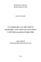 Cơ sở khoa học của việc nuôi vỗ thành thục và kỹ thuật sản xuất giống cá kết micronema bleekeri gunther 1864