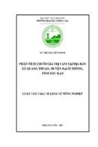 Phân tích chuỗi giá trị cam tại địa bàn xã quang thuận huyện bạch thông tỉnh bắc kạn