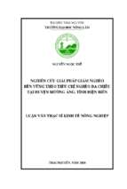 Nghiên cứu giải pháp giảm nghèo bền vững theo tiêu chí nghèo đa chiều tại huyện mường ảng tỉnh điện biên