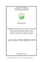 Nghiên cứu thực trạng và đề xuất một số giải pháp giảm nghèo trên địa bàn huyện thông nông tỉnh cao bằng