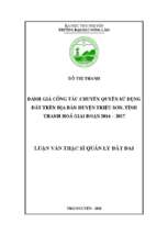 đánh giá công tác chuyển quyền sử dụng đất trên địa bàn huyện triệu sơn tỉnh thanh hóa giai đoạn 2014 2017