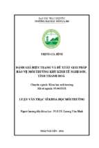 đánh giá hiện trạng và đề xuất giải pháp bảo vệ môi trường khu kinh tế nghi sơn tỉnh thanh hoá