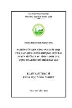 Nghiên cứu khả năng sản xuất thịt của gà f1 ri x lương phượng nuôi tại huyện mường xay tỉnh u đôm xay cộng hòa dân chủ nhân dân lào