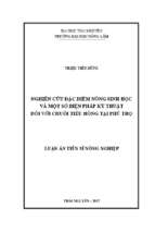 Nghiên cứu đặc điểm nông sinh học và một số biện pháp kỹ thuật đối với chuối tiêu hồng tại tỉnh phú thọ