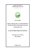 đánh giá hiệu quả công tác dồn điền đổi thửa trên địa bàn huyện thanh liêm tỉnh hà nam giai đoạn 2011  2014