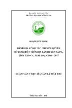 đánh giá công tác chuyển quyền sử dụng đất trên địa bàn huyện sa pa tỉnh lào cai giai đoạn 2015 2017