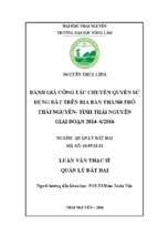 đánh giá công tác chuyển quyền sử dụng đất trên địa bàn thành phố thái nguyên tỉnh thái nguyên giai đoạn 2014 6 2016