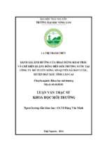 đánh giá ảnh hưởng của hoạt động khai thác và chế biến quặng đồng đến môi trường nước tại công ty mỏ tuyển đồng sin quyền  xã bản vược huyện bát xát tỉnh lào cai