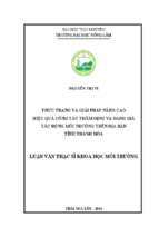 Thực trạng và giải pháp nâng cao hiệu quả công tác thẩm định và đánh giá tác động môi trường trên địa bàn tỉnh thanh hóa