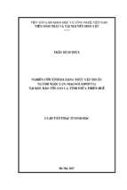 Nghiên cứu tính đa dạng thực vật thuộc ngành ngọc lan magnoliophyta tại khu bảo tồn sao la tỉnh thừa thiên huế