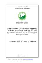 đánh giá công tác giải phóng mặt bằng dự án mở rộng khu di tích đền cửa ông tại phường cửa ông thành phố cẩm phả tỉnh quảng ninh