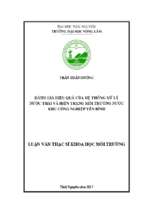 đánh giá hiệu quả của hệ thống xử lý nước thải và hiện trạng môi trường nước khu công nghiệp yên bình