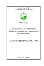 đánh giá công tác dồn điền đổi thửa trên địa bàn thị xã bỉm sơn tỉnh thanh hóa giai đoạn 2013 2017