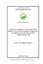 Phân lập và nghiên cứu một số đặc tính sinh học của vi khuẩn aeromonas hydrophila gây bệnh xuất huyết trên cá chép và biện pháp điều trị