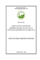 đánh giá công tác bồi thường giải phóng mặt bằng tại một số dự án trên địa bàn thành phố lào cai tỉnh lào cai