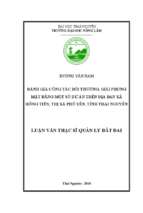 đánh giá công tác bồi thường giải phóng mặt bằng một số dự án trên địa bàn xã hồng tiến thị xã phổ yên tỉnh thái nguyên