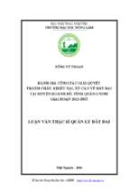 đánh giá công tác giải quyết tranh chấp khiếu nại tố cáo về đất đai tại huyện hoành bồ tỉnh quảng ninh giai đoạn 2013  2015