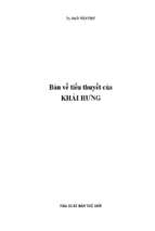 Bàn về tiểu thuyết của khái hưng