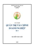 Quản trị tài chính doanh nghiệp tập 1