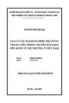 Tái cơ cấu doanh nghiệp nhà nước trong tiến trình chuyển đổi sang nền kinh tế thị trường tại việt nam tt