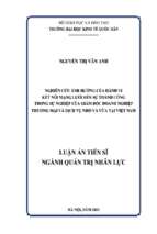 Nghiên cứu ảnh hưởng của hành vi kết nối mạng lưới đến sự thành công trong sự nghiệp của giám đốc doanh nghiệp thương mại và dịch vụ nhỏ và vừa tại việt nam