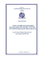 Nâng cao hiệu quả hoạt động công tác văn thư   lưu trữ của trường sỹ quan quân sự