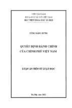 Quyết định hành chính của chính phủ việt nam