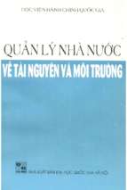 Quản lý nhà nước về tài nguyên và môi trường  đào tạo đại học hành chính