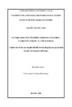 Nghiên cứu về cảm xúc của giáo viên đối với hoạt động dạy học qua tự thuật của giáo viên trung học phổ thông​