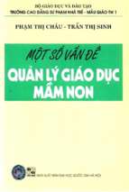 Một số vấn đề quản lý giáo dục mầm non