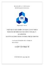 Thiết kế bộ điều khiển cân bằng trượt thích nghi cho mô hình máy bay bốn cánh quạt quadrotor
