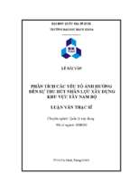 Phân tích các yếu tố ảnh hưởng đến sự thu hút nhân lực xây dựng khu vực tây nam bộ 
