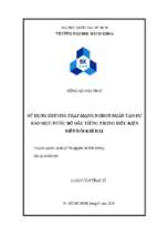 Sử dụng phương pháp mạng nơron nhân tạo dự báo mực nước hồ dầu tiếng trong điều kiện biến đổi khí hậu