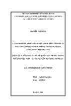 Phân tích đối chiếu ẩn dụ về quyền lực trong thành ngữ anh việt nhìn từ góc độ ngôn ngữ học tri nhận​