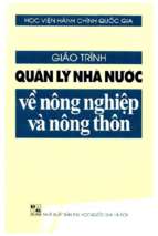Giáo trình quản lý nhà nước về nông nghiệp và nông thôn  đào tạo cử nhân hành chính
