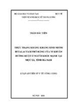 Thực trạng kháng kháng sinh nhóm betalactam phổ rộng của vi khuẩn đường ruột ở người khỏe mạnh tại một xã, tỉnh hà nam