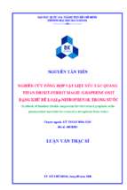 Nghiên cứu tổng hợp vật liệu xúc tác quang titan dioxit ferrit magie graphene oxit dạng khử để loại p nitrophenol trong nước