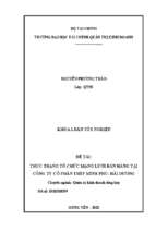 Khóa luận tốt nghiệp Quản trị kinh doanh tổng hợp - Thực trạng tổ chức mạng lưới bán hàng tại công ty cổ phần thép Minh Phú - Hải Dương