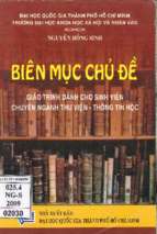 Biên mục chủ đề  giáo trình dành cho sinh viên chuyên ngành thư viện thông tin học