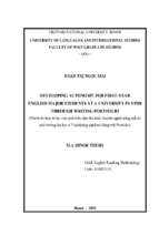 Phát triển tính tự học của sinh viên năm thứ nhất chuyên ngành tiếng anh tại một trường đại học ở vinh thông qua hoạt động viết portfolio​