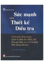 Sức mạnh của thiết kế điều tra  cẩm nang dùng quản lý điều tra, diễn giải kết quả điều tra, và chi phối đối tượng điều tra