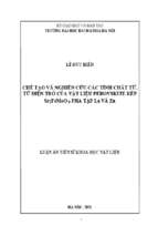 Chế tạo và nghiên cứu các tính chất từ, từ điện trở của vật liệu perovskite kép sr2femoo6 pha tạp la và zn